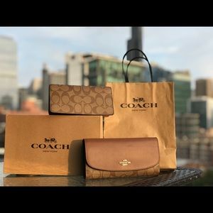 Coach Signature PVC Checkbook Wallet